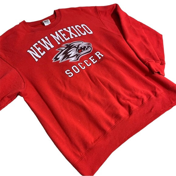 Fruit of the Loom Tops - 5 for 25 New Mexico Lobos soccer bright red sweatshirt